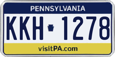 PA license plate KKH1278