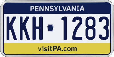 PA license plate KKH1283