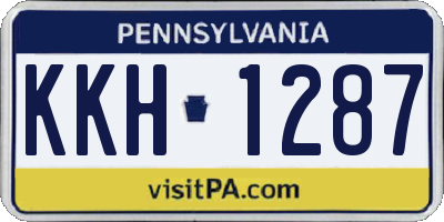 PA license plate KKH1287
