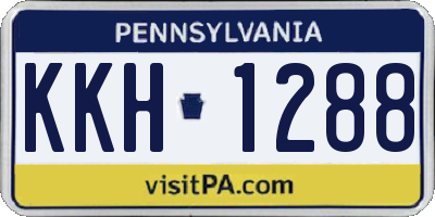 PA license plate KKH1288