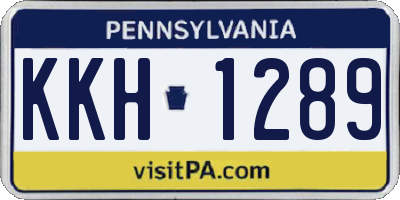 PA license plate KKH1289
