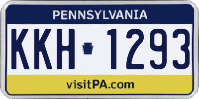 PA license plate KKH1293