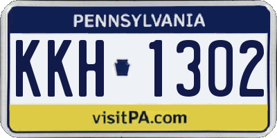 PA license plate KKH1302