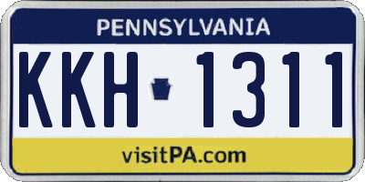 PA license plate KKH1311