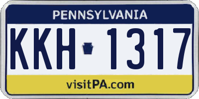 PA license plate KKH1317