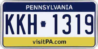 PA license plate KKH1319