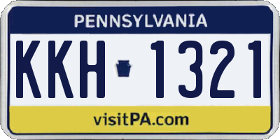 PA license plate KKH1321