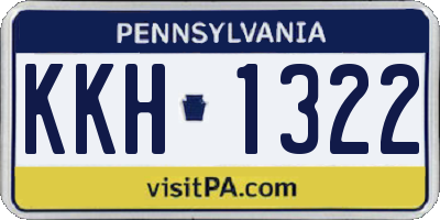 PA license plate KKH1322
