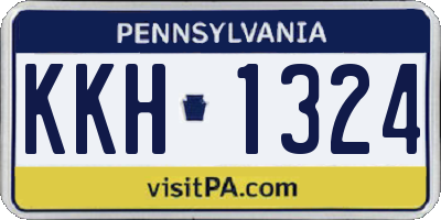 PA license plate KKH1324