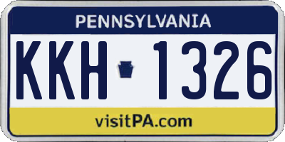 PA license plate KKH1326