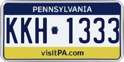 PA license plate KKH1333