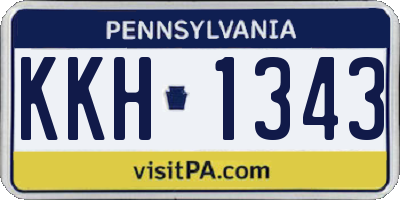 PA license plate KKH1343