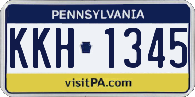 PA license plate KKH1345