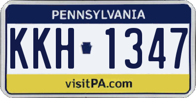 PA license plate KKH1347