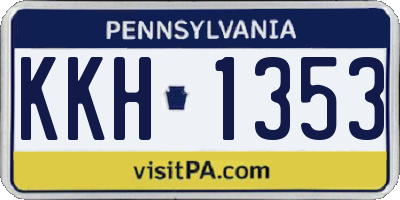 PA license plate KKH1353