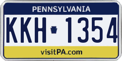 PA license plate KKH1354
