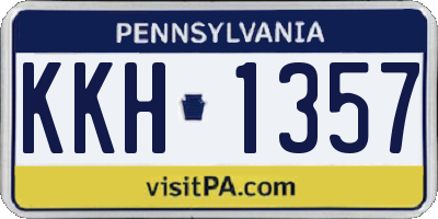 PA license plate KKH1357