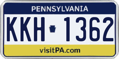 PA license plate KKH1362