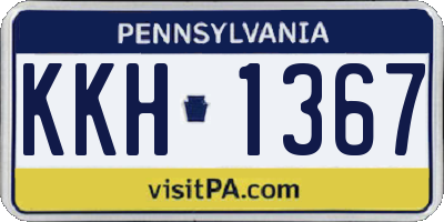 PA license plate KKH1367