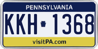 PA license plate KKH1368