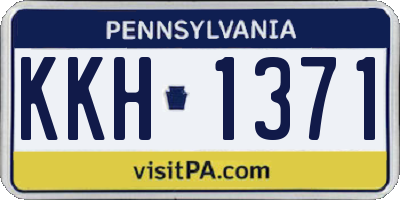 PA license plate KKH1371