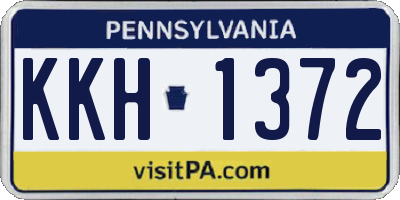 PA license plate KKH1372