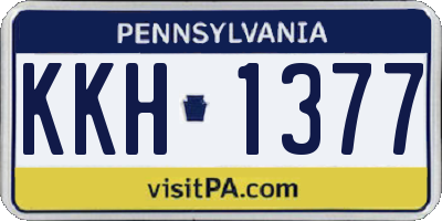 PA license plate KKH1377
