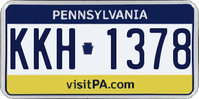 PA license plate KKH1378