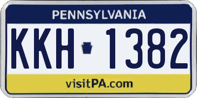 PA license plate KKH1382