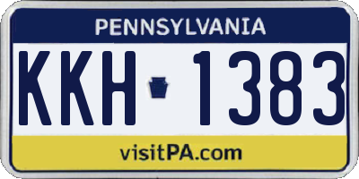 PA license plate KKH1383