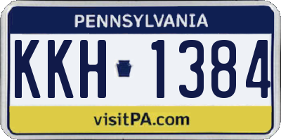 PA license plate KKH1384