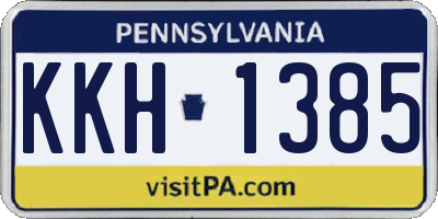 PA license plate KKH1385