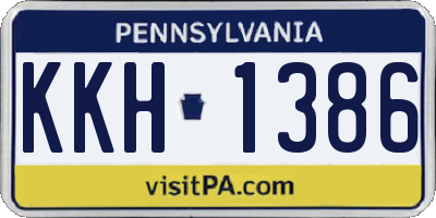 PA license plate KKH1386