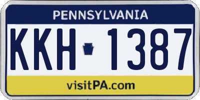 PA license plate KKH1387