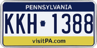 PA license plate KKH1388