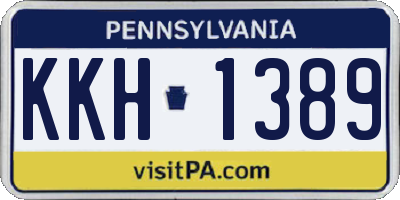 PA license plate KKH1389