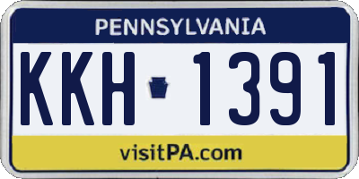 PA license plate KKH1391
