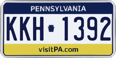 PA license plate KKH1392