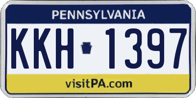 PA license plate KKH1397