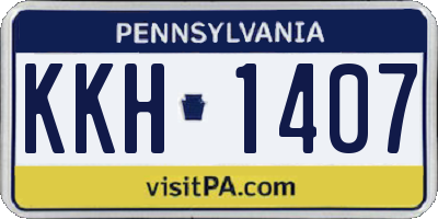 PA license plate KKH1407