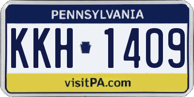 PA license plate KKH1409