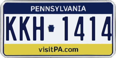 PA license plate KKH1414