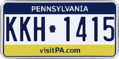 PA license plate KKH1415