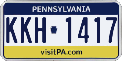 PA license plate KKH1417