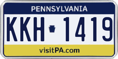 PA license plate KKH1419