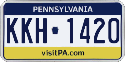 PA license plate KKH1420