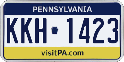 PA license plate KKH1423