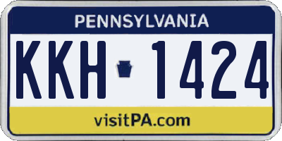 PA license plate KKH1424