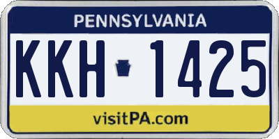 PA license plate KKH1425