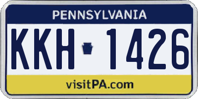 PA license plate KKH1426